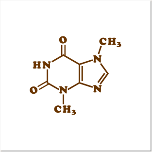 Chocolate Theobromine Molecular Chemical Formula Posters and Art